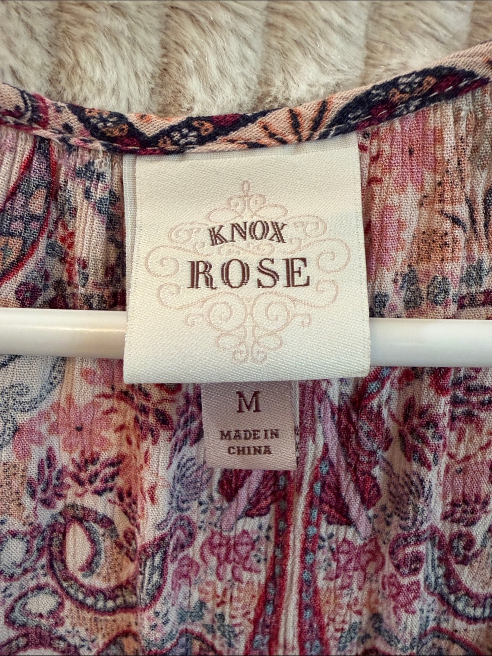 Knox Rose Paisley V-Neck Dress — Pink & Blue - Picture 2 of 4